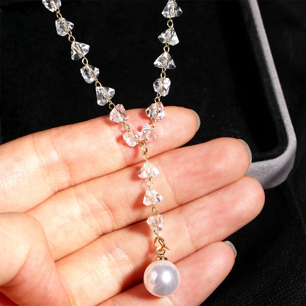 Модные ювелирные изделия класса люкс белый кристалл ожерелье элегантное белое