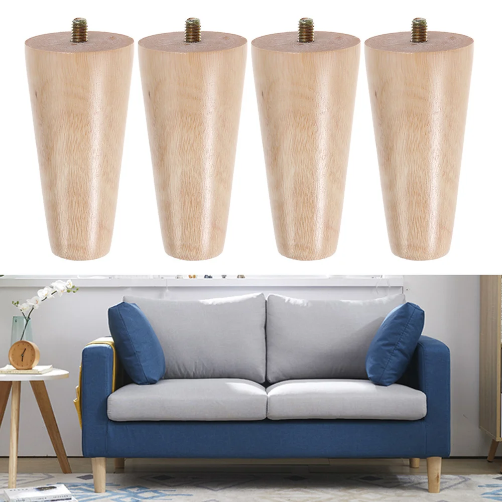 

4PCS Wood Sofa Support Foot TV Cabinet Wooden Leg Furniture Accessories