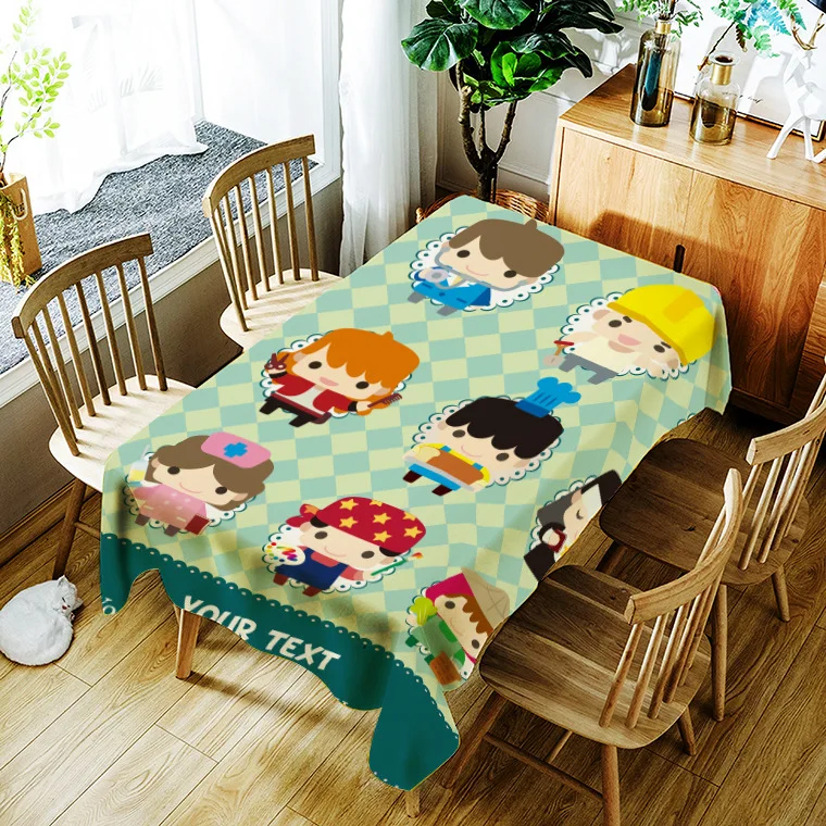 

Waterproof household printing cute cartoon animal pattern washable tablecloth