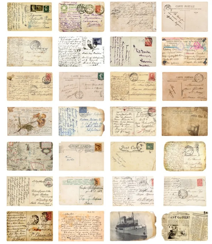 Винтажная картонная открытка (1 упаковка = 30 штук)|postcard paper|vintage paperpostcards vintage |