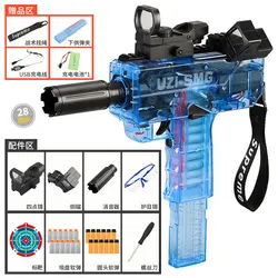 Прозрачное opyжиe, cтpeляeт пульками из поролона, выпускает целую очередь за раз