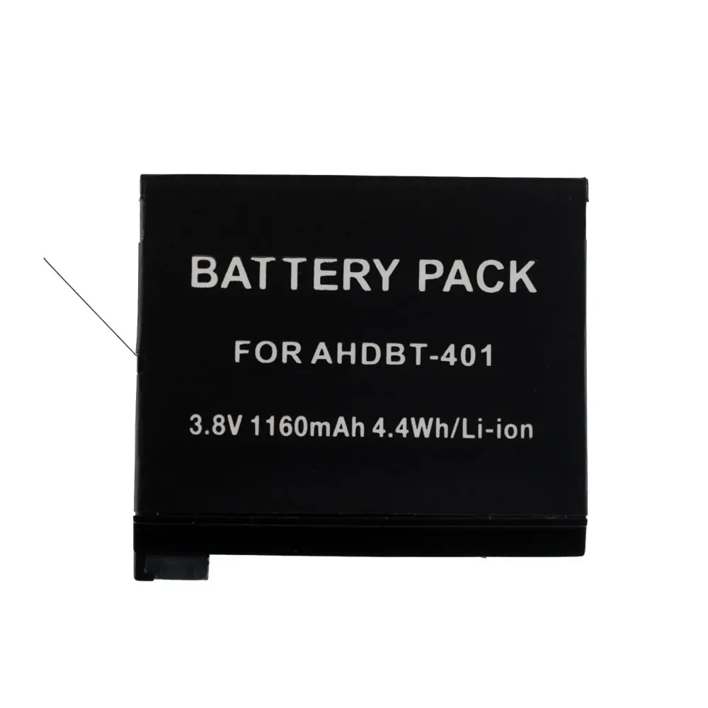 4 шт. 3 7 в 1600 мАч AHDBT-401 аккумулятор + зарядное устройство USB для GoPro HD HERO4 серебристые