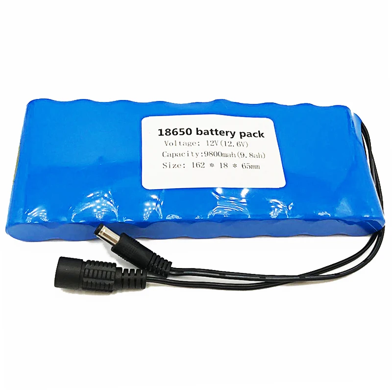 12V Батарея 18650 9.8Ah Портативный Перезаряжаемые Batteres DC 11,1 V 12,6 V 9800mAh 18650 литий-ионный аккумулятор Батарея монитор камеры cctv Laudation