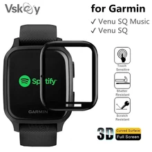 100PCS 3D Curved Soft Screen Protector for Garmin Venu SQ Smart Watch Full Cover Protective Film (Non Tempered Glass)