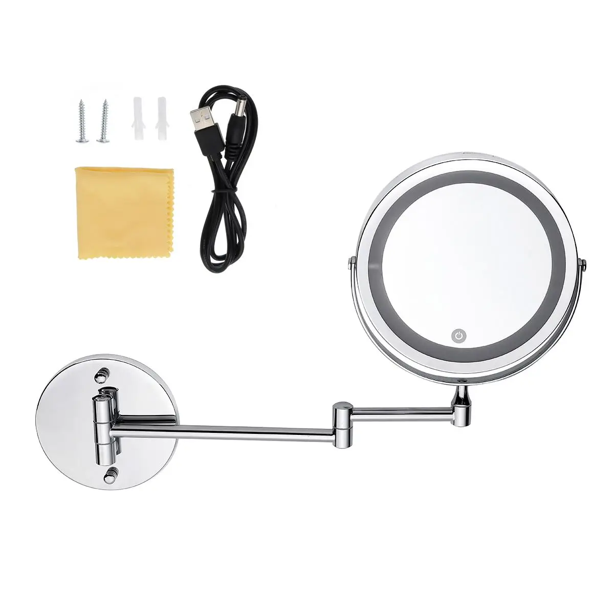 Светодиодный зеркальный светильник для макияжа складной с двойным настенным