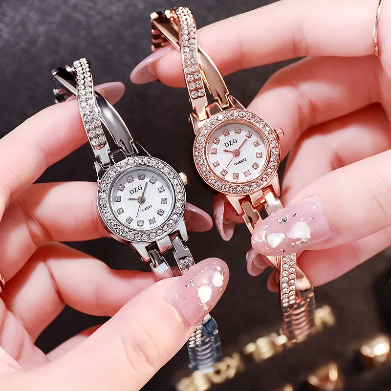 

New Women's Watch Diamond Fashion Small Dial Spiral Crown Quartz Watch Casual Ladies Watch Dress Clock Retro Quartz Wristwatches