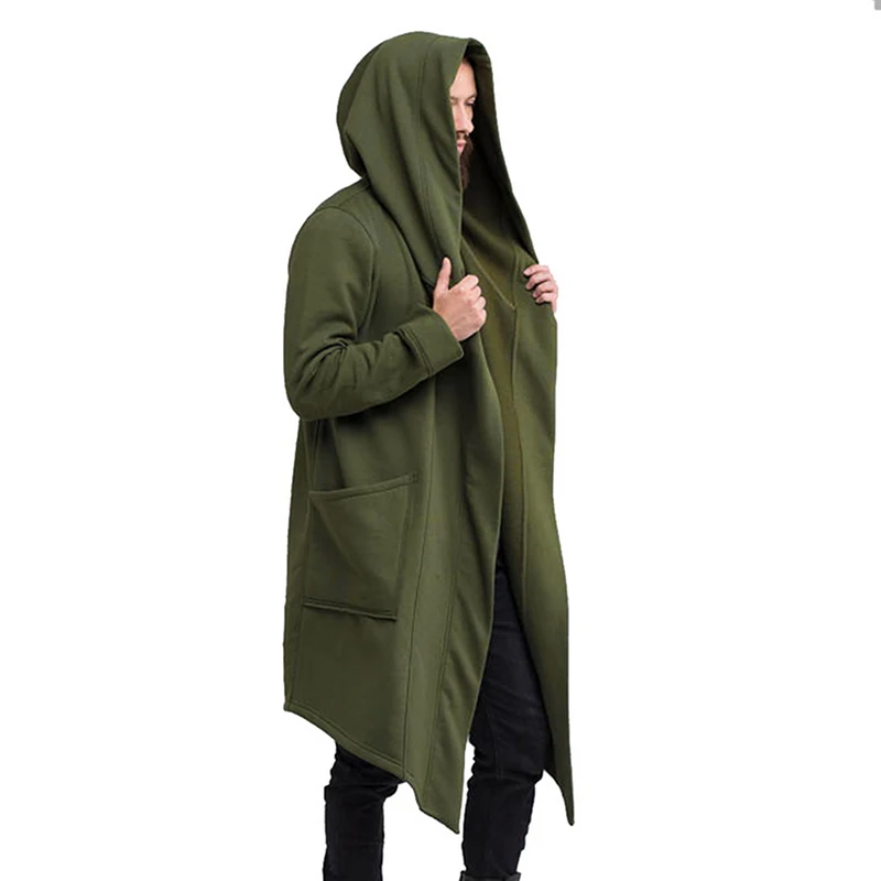 Style B SHUJIN, мужские толстовки с капюшоном, черные, в стиле хип-хоп, мантия, толстовки, модная куртка с длинными рукавами, плащ, мужские пальто, верхняя одежда, Лидер продаж - Цвет: Style B