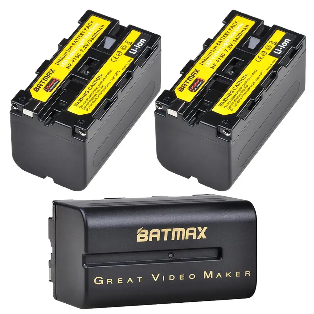 Batmax 5600mAh NP-F750 NP-F770 NPF750 Battery for Yongnuo Godox LED Video Light YN300Air II YN300 III YN600 Air L132T L116T