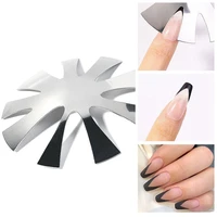 v shape c shape french stainless steel template model polishing manicure diy tools crystal silver gold nail art template 1pcs