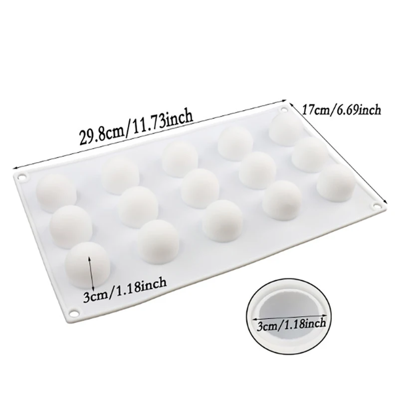 

Cake Mold 3D Silicone Molds Mini Truffle 15 Hole Round Ball Shaped Baking Moulds For Dessert Muffin Brownie Pudding Jello Hot