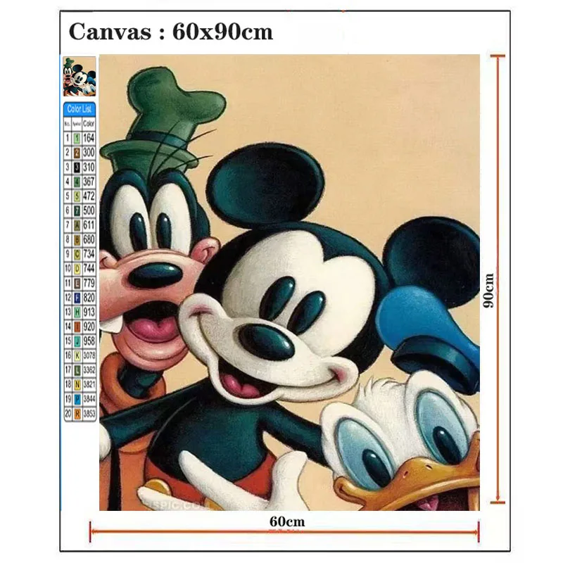 

Disney Diamond Painting Mickey Mouse 5D DIY Full Drill Square Diamond Embroidery Sale Cross Stitch Kit Craft Cartoon Gift