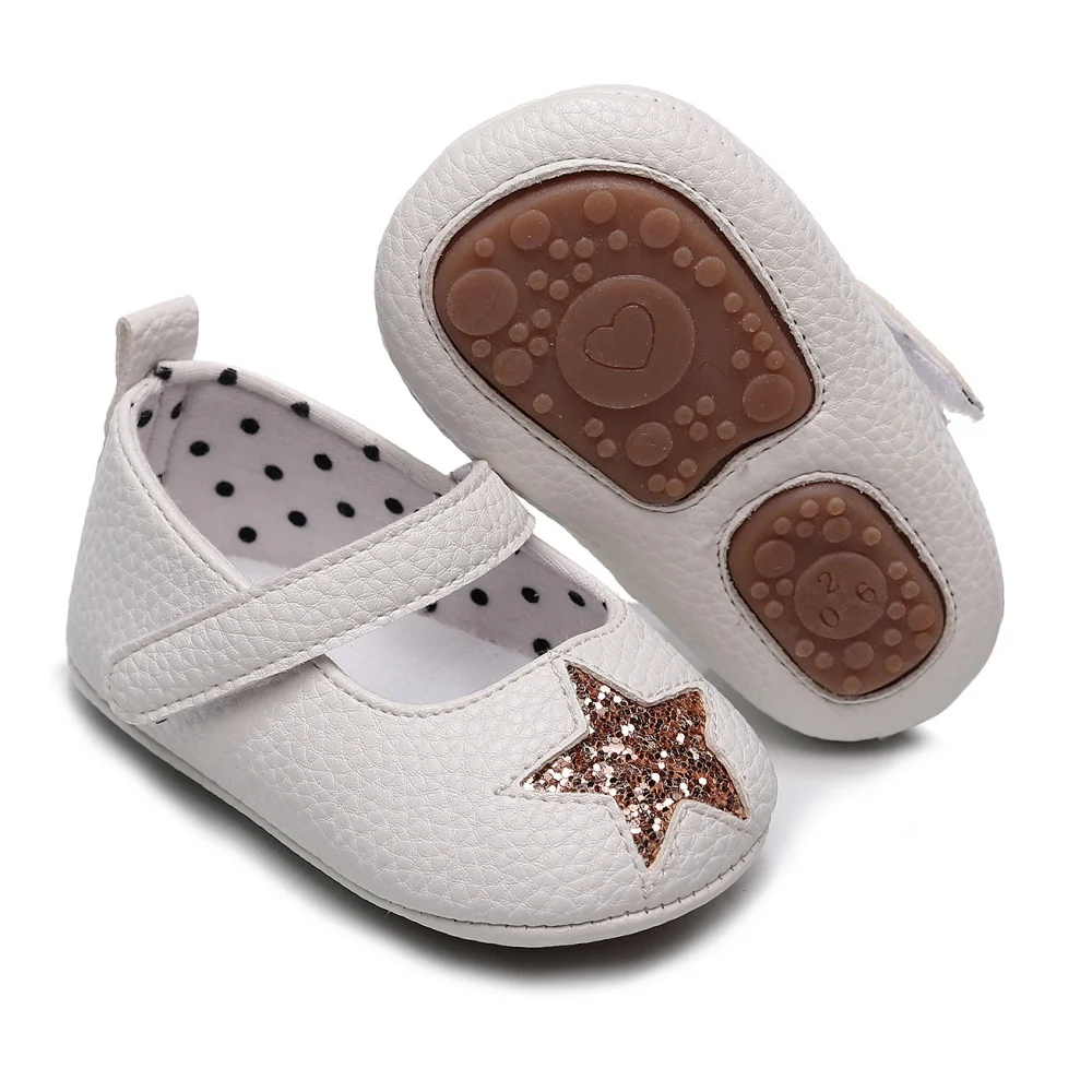 

Fashion Autumn Fall Infant Baby Girls Flats Anti-Slip Rubber Sole Princess Dress Leather Shoes Toddler First Walkers Crib Shoes