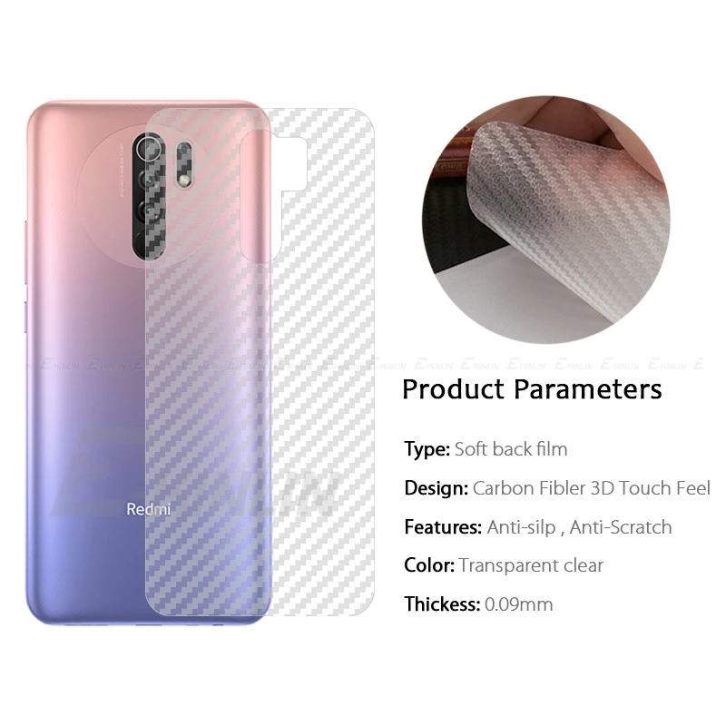 Задняя крышка из углеродного волокна пленка для Xiaomi Redmi 9A 9C NFC 9i 9 9T Prime 6 Pro Защитная
