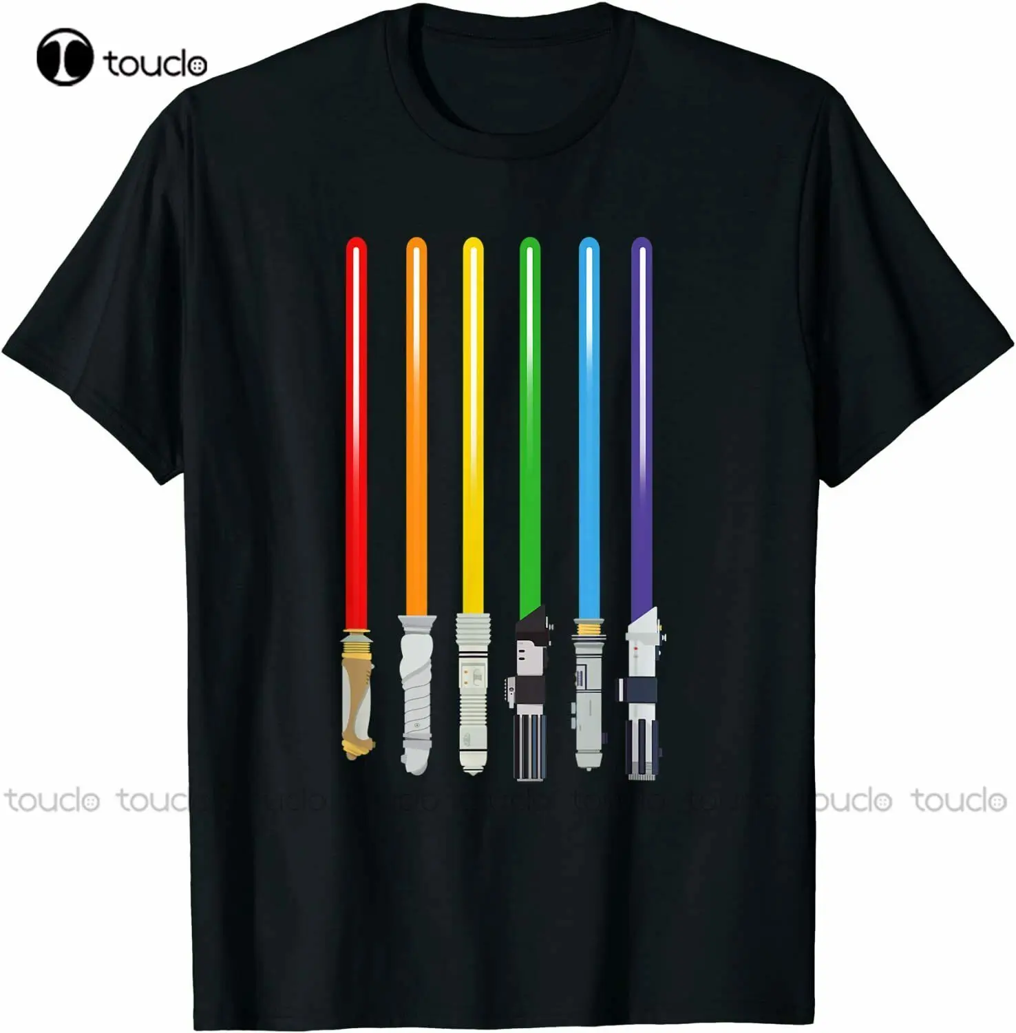 

New Lgbt Flag Light Swords Gay Pride Sword Gift T-Shirt Cotton Tee Shirt Unisex