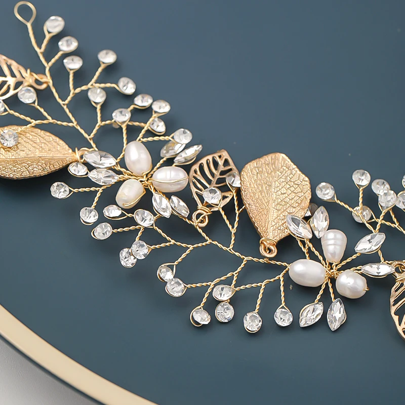 Роскошная модная свадебная повязка на голову с жемчугом и кристаллами цветочный