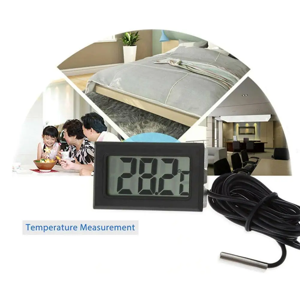 

Термометр с ЖК-дисплеем, цифровой Температурный датчик температуры воды для ванной комнаты, холодильников, морозильных камер, охладителей, ...