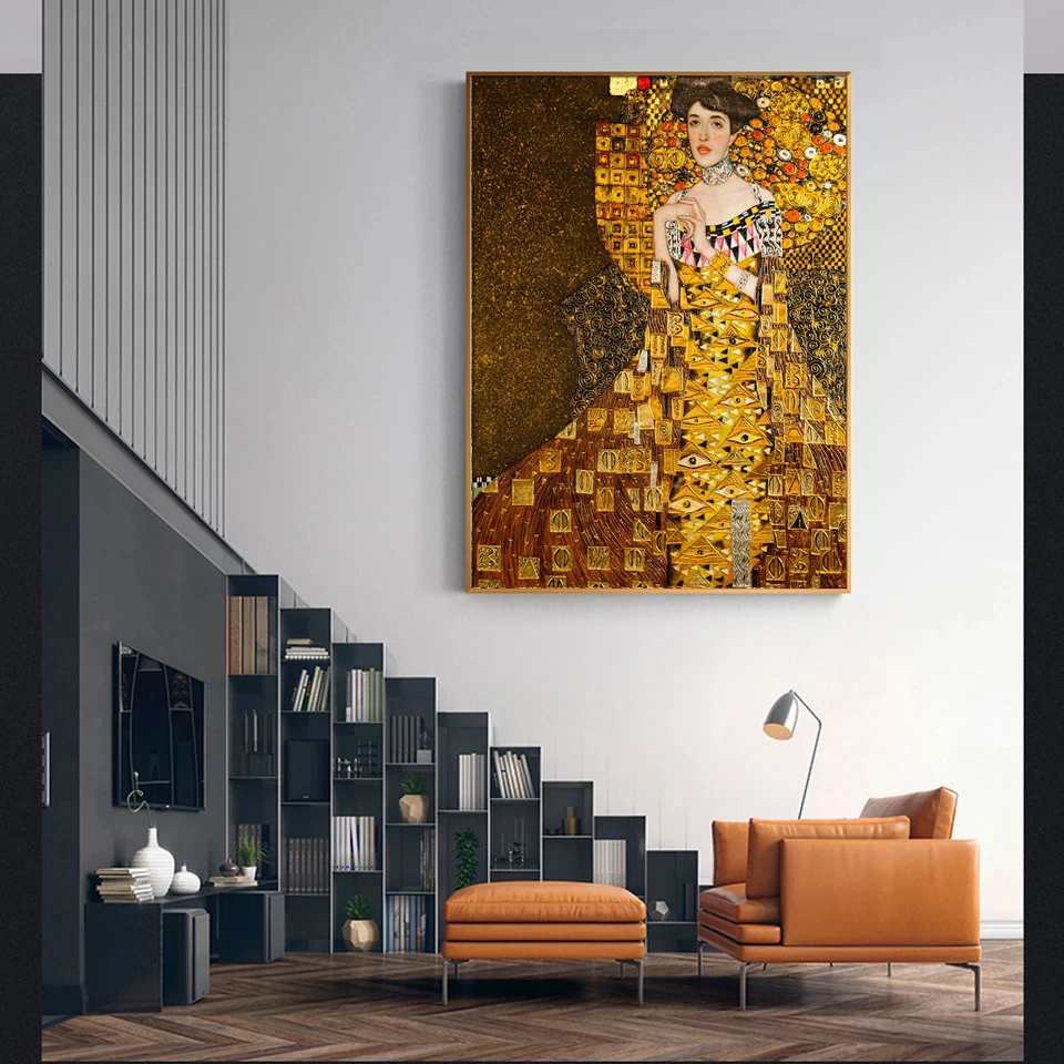 3D полная алмазная живопись бриллиантовая вышивка Густав Климт аделе блоч наборы