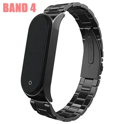 MI BAND 4 Hangrui mi band 3 4 сменный металлический ремешок на запястье браслет из нержавеющей стали браслеты mi Band 3 ремешок для Xiaomi mi band 4 - Цвет: MI BAND 4