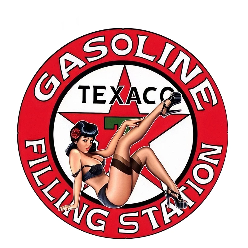 

Personality Fashion Texaco Gasoline Pinup Girl Vinyl Wrap Sexy Beauty Car Sticker Motorcycle Window Sticker PVC 13cm X 13cm