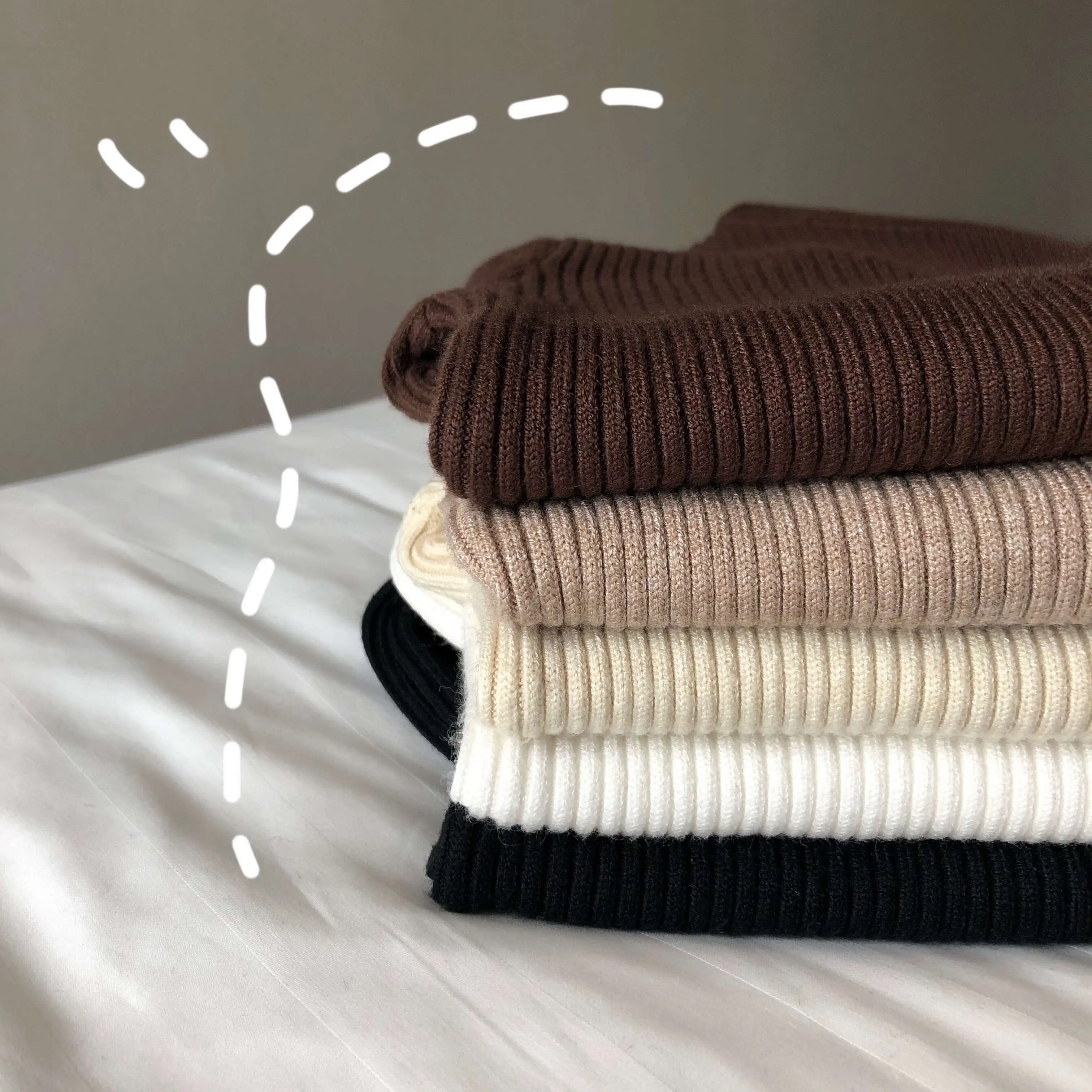 

2020 version of trim with high-necked long-sleeved bottom thin sweater knitted women's Trend