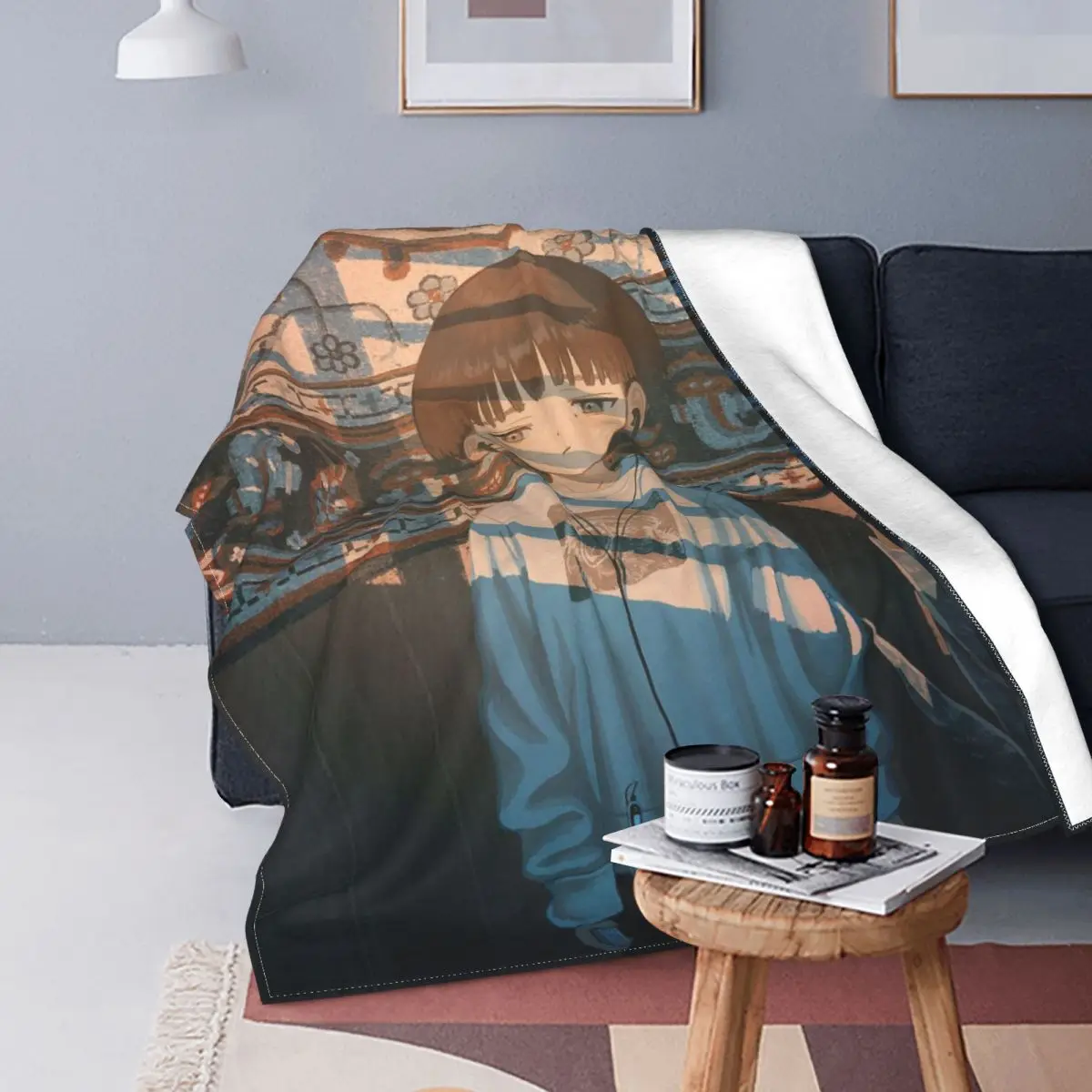 

Manta de franela de chica de Anime, manta portátil ultrasuave para ropa de cama, colchas al aire libre, primavera y otoño, chica