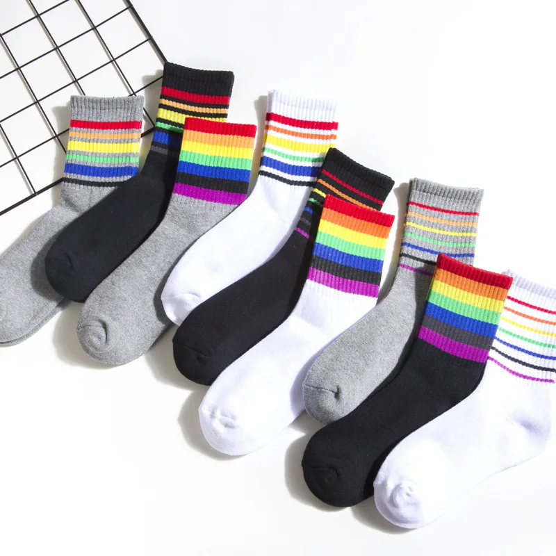 10 пар/упак. женские носки в трубке длинные из хлопка махровой радуги | Женская