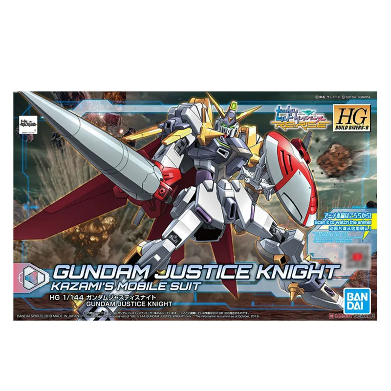 

Bandai Gundam Anime Figures Hg Justice Knight Night Rider Gundam Bouwen Duikers Gundam Assembled Action Figure Collection Model