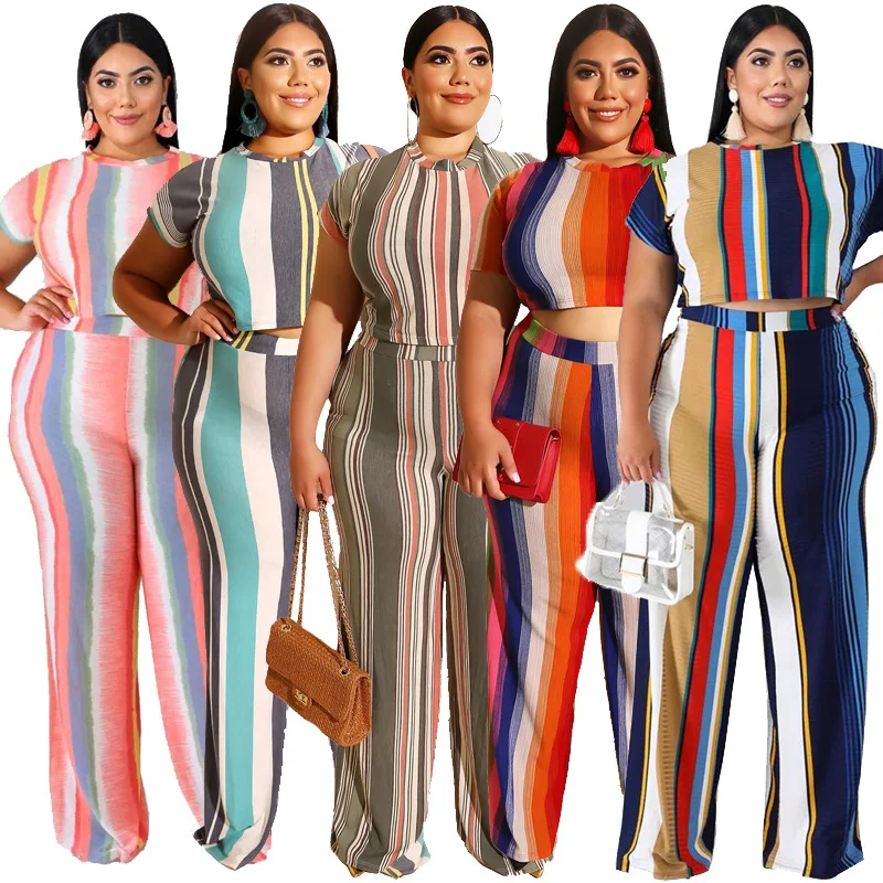 Летний Повседневный стиль топ с круглым вырезом прямые длинные брюки Женский