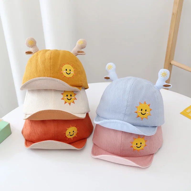 

Children Cap Cute Little Antlers Baby Boy Girl Baseball Caps Embroidery Sun Outing Must-have Kids Hat Spring Summer Sunshade Hat