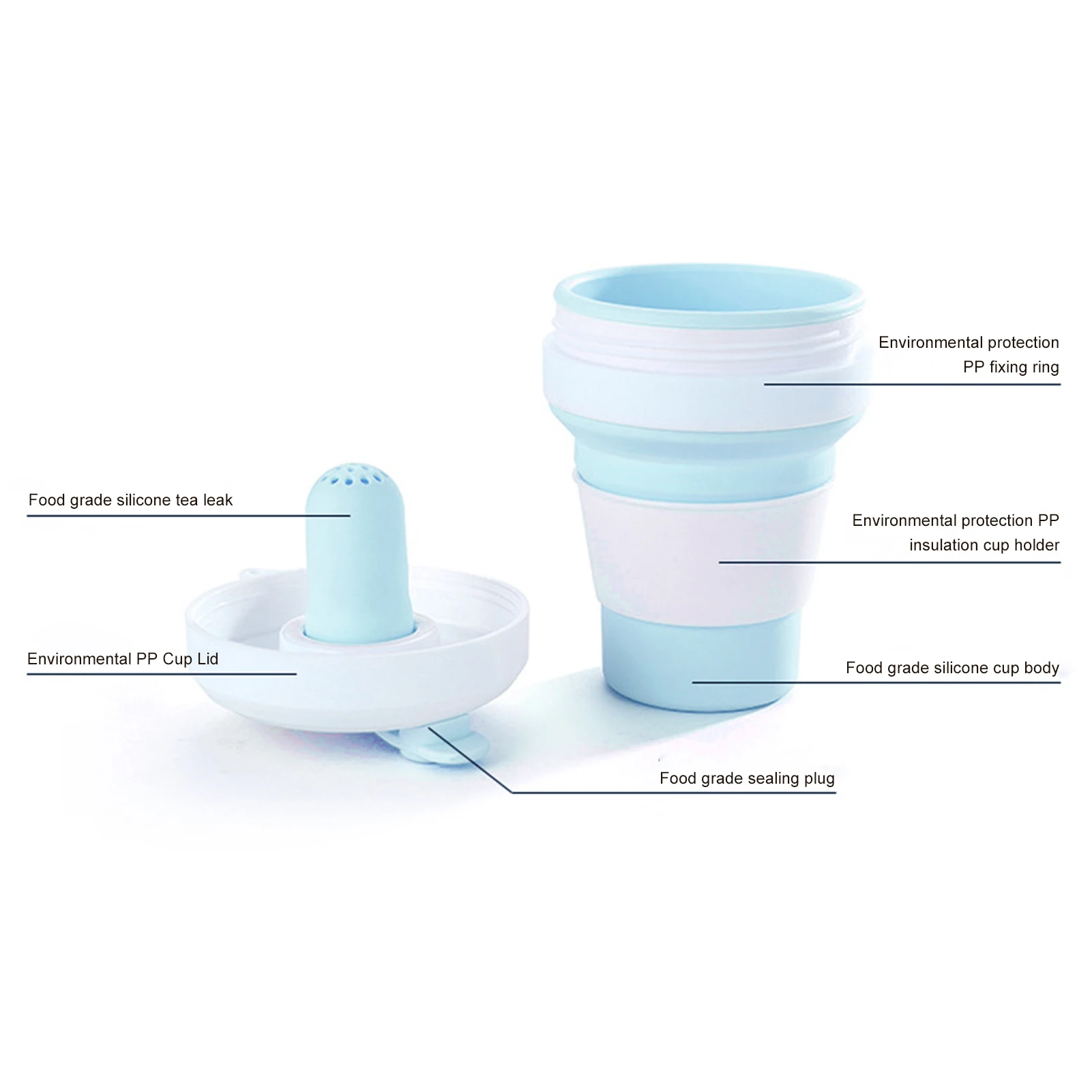 

Folding Silicone Cup Coffee Mugs Travel Collapsible Silicone Cups Portable Handcup Retractable Food Grade Foldable Water Cups