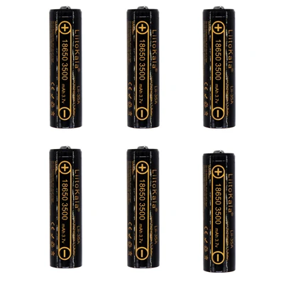 Liitokala 18650 литиевая батарея lii-35A перезаряжаемая батарея 3500 mAh Высокая емкость 3,7 V заостренный светильник вспышка светильник батарея - Цвет: 6 pcs Battery