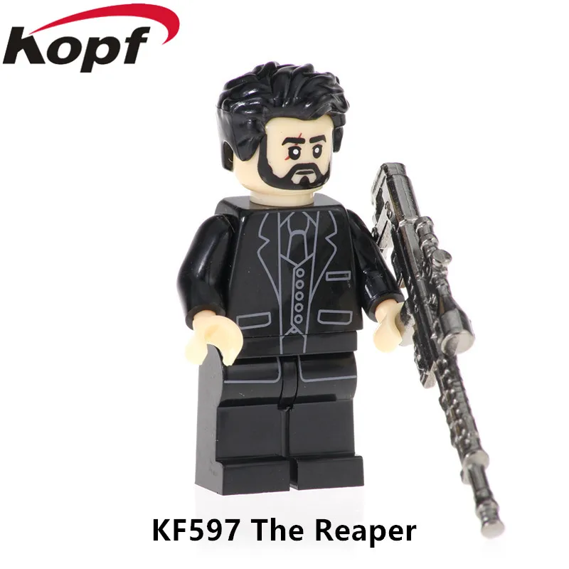 KF597 Without Box Одиночная строительных блоков с металлическим оружейным стрелком игра небо лиса выгорание Белый Костюм Фигурки для детей Коллекция игрушек KF671 - Color: KF597 Without Box