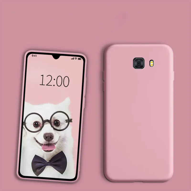 Чехол для Samsung Galaxy C9 pro Матовый жидкий Мягкий силиконовый чехол телефона C9000