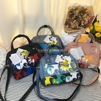 2022 new disney shoulder bags mickey mouse cartoon printing harajuku style high capacity oxford casual women travel tote bag