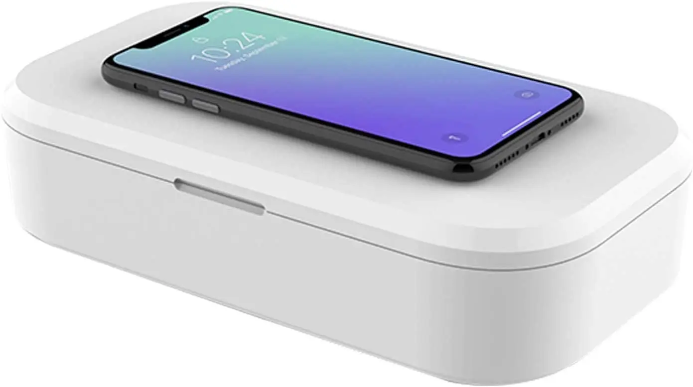 

Mobile Phone Sterilization Box with Wireless Charger 10W Qi Fast Charging For Samsung Galaxy S20 Ultra iPhone 11 Pro Max SE2