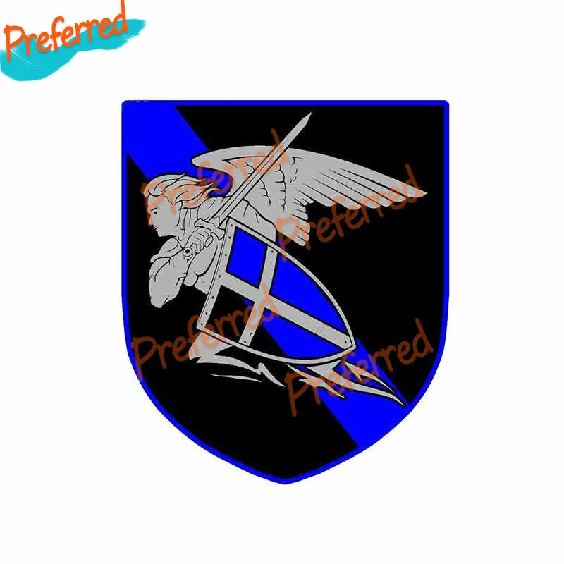 

Saint Michael Blue Line Police Shield Law Enforcement Olorful Decal Motocross Racing Laptop Helmet Trunk Wall Vinyl Car Sticker