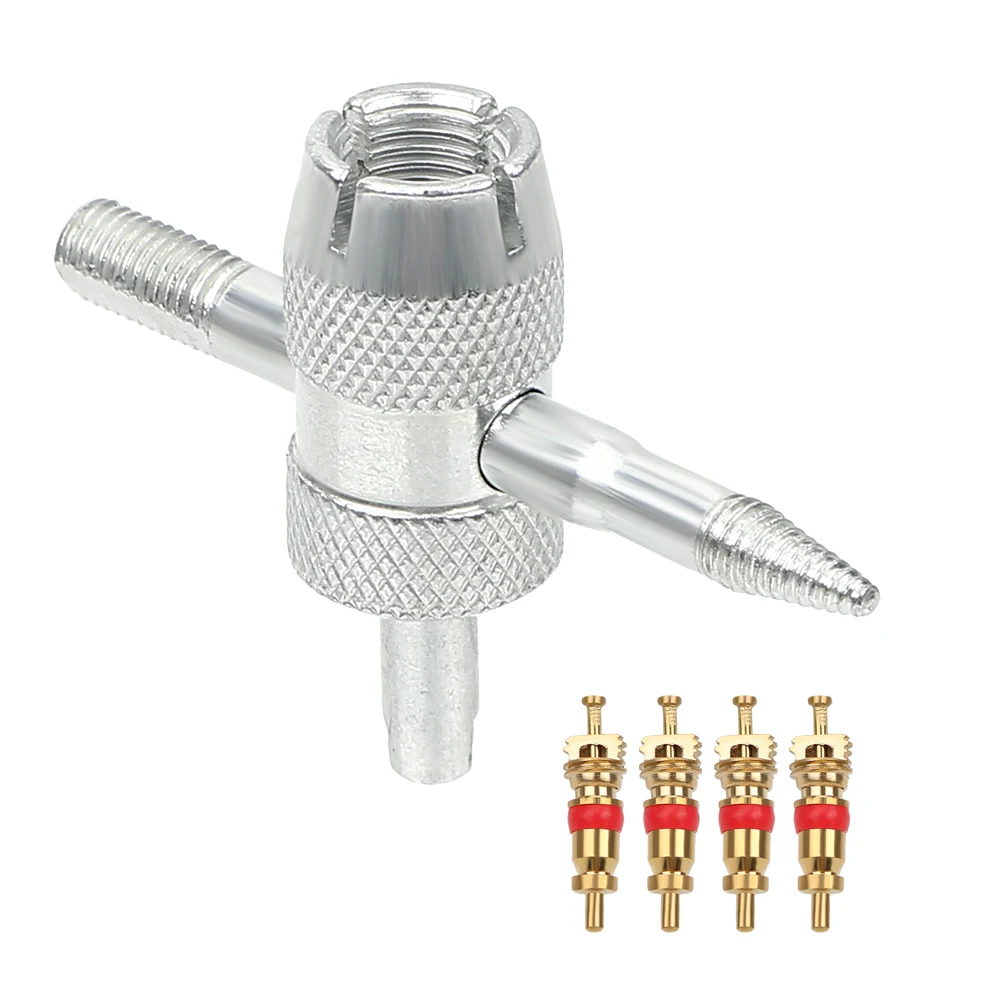 Инструмент для очистки шин LEEPEE 4 шт. инструмент снятия стержня клапана в 1 съемник