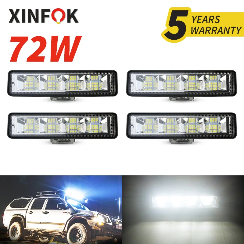 Автомобильный светодиодный прожектор Xinfok 3030 SMD 12-24 в пост. Тока 72 Вт 6500 к