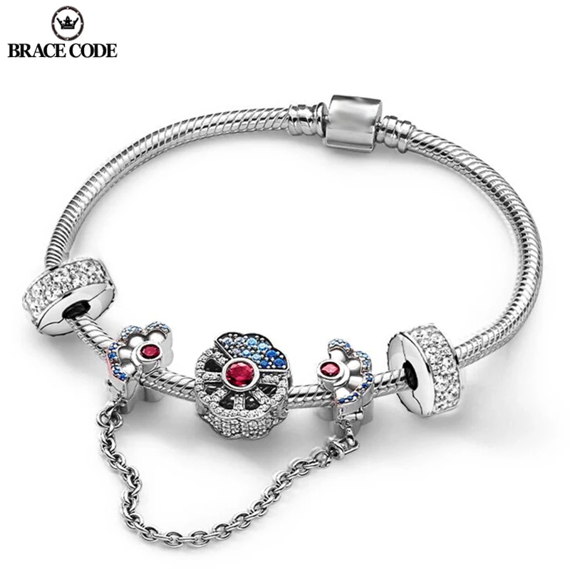 

European Style Charm Ladies Bracelet Light Luo Feather Fan DIY Combination Fine Brand Bracelet Jewelry Gifts Direct Shipment
