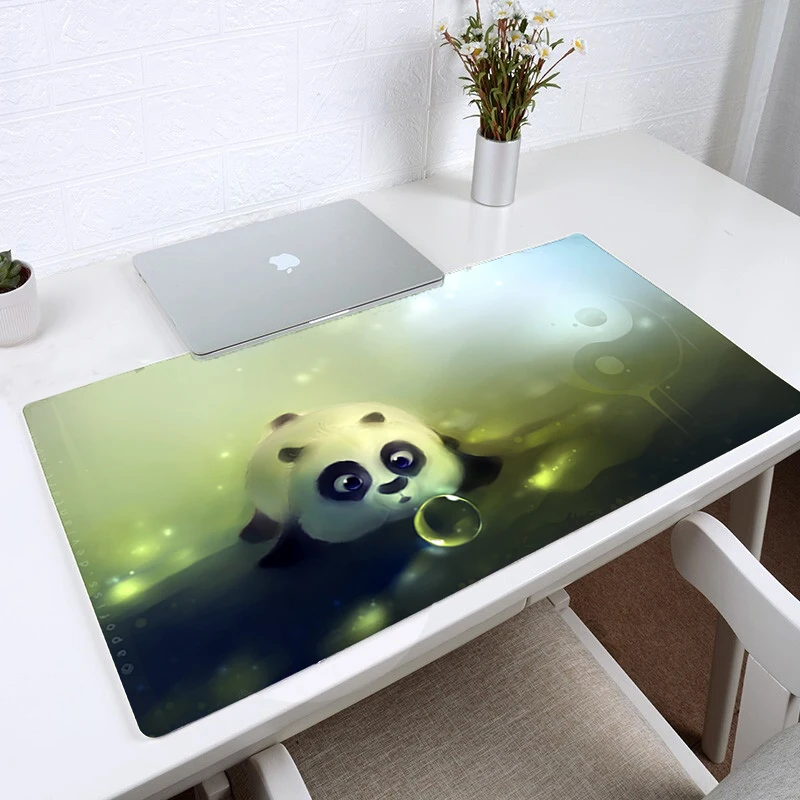 

Panda Mousepad Large Desk pad Gaming Mousepad Anti-slip Natural Desk Mat Keyboard Pad For PC Laptop Office Cute Panda