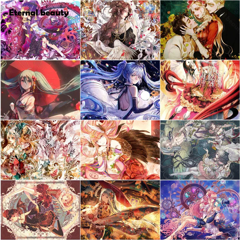 

Diamond Painting Full Square Drill A Girl In A Kimono Holding An Umbrella Diamond Embroidery Portrait Mosaic Art Paintings Gift