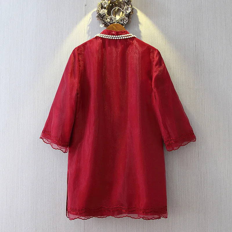 Китайский стиль вышивка женские Cheongsam высокое качество шифоновые рубашки|qipao