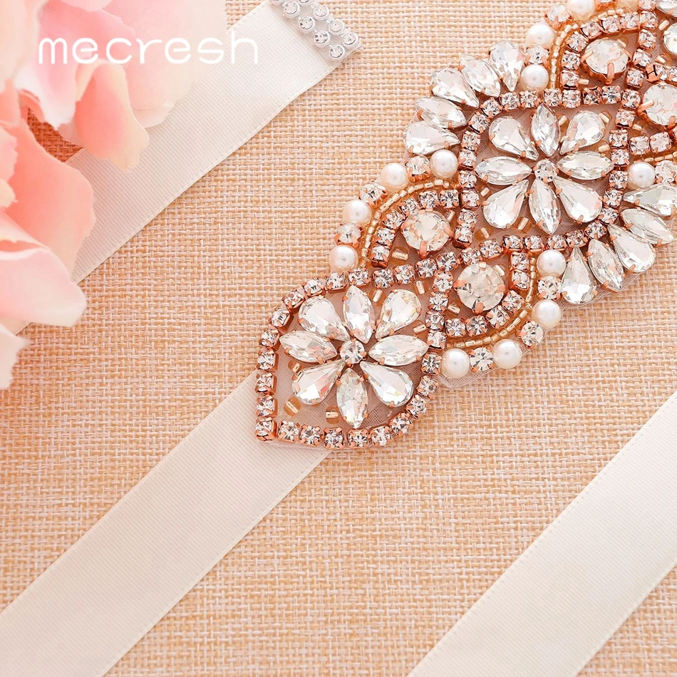 Mecresh ручной работы имитация жемчуга ремешок для свадебного платья женщин розовое