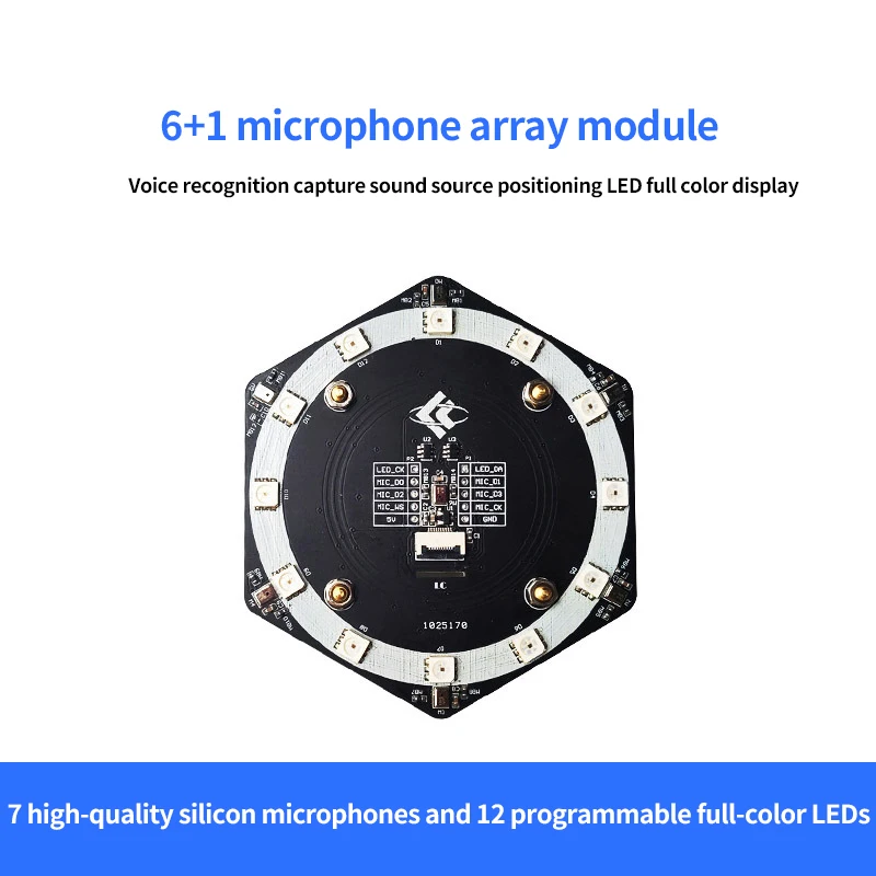 Микрофонный модуль I2S 6 + 1 программируемый светодиодный дисплей RGB с функцией