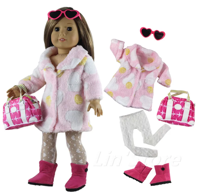 5 PCS Outfit E1 Новейший модный кукольный комплект одежды, игрушечная одежда для 1", американская кукла, повседневная одежда, много стилей на выбор - Цвет: 5 PCS Outfit E1