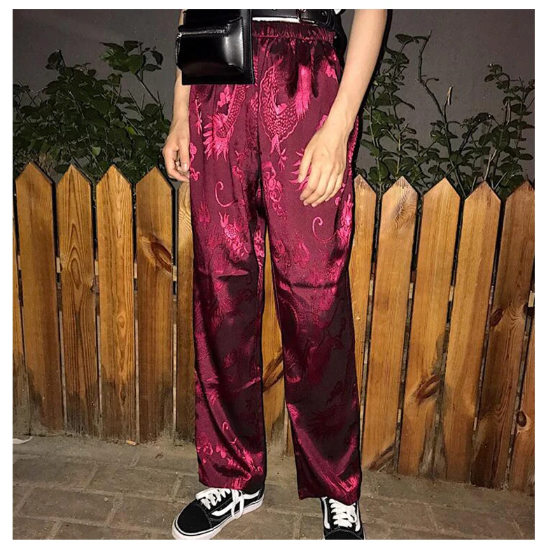 

Ретро Темный Дракон жаккард прямые широкие ноги ulzzang пара мужчин и женщин PP-150