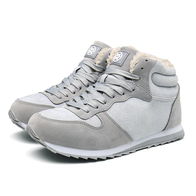 Кружевные ботинки унисекс женская зимняя обувь теплые мужские плюшевые зимние