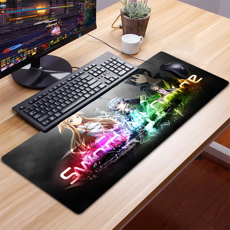 

Sword Art Online Gaming Large Mouse Pad Gamer Computer Anime Mousepad with Backlight Carpet for Keyboard Desk Mouse pad gamer