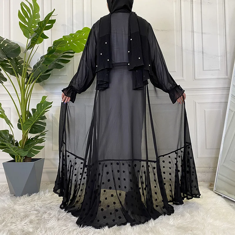 

Платье-кимоно женское шифоновое в мусульманском стиле, Современная скромная одежда в турецком стиле, модная шифоновая абайя, лето 2021