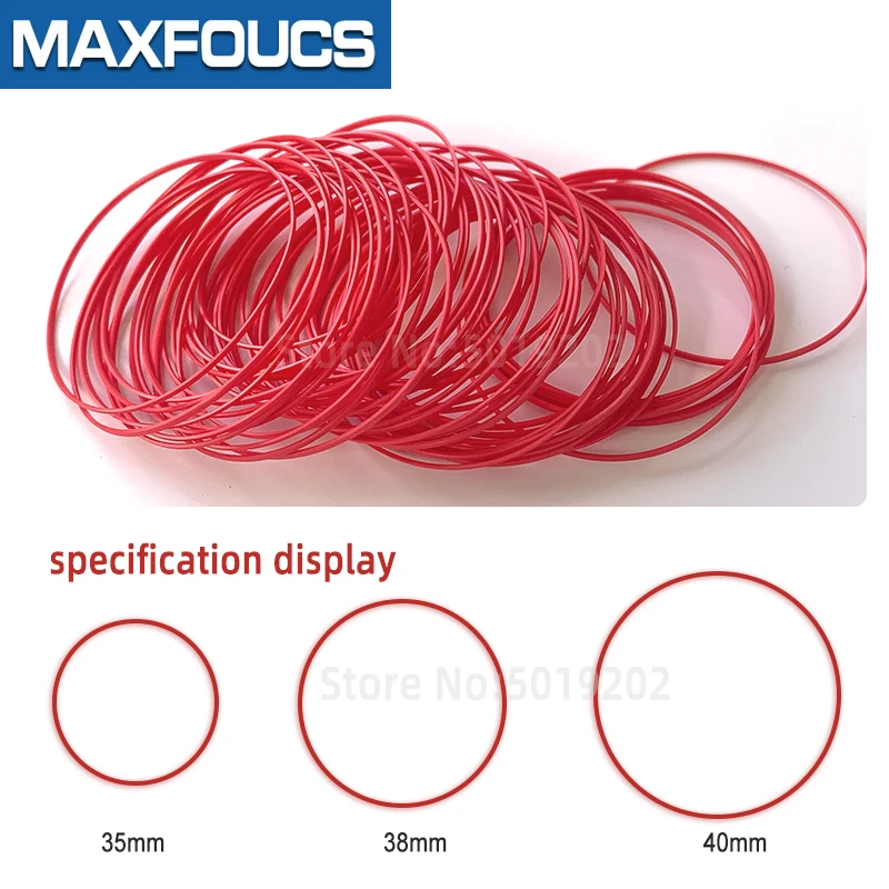 Red Gasket O Ring 35-42mm dia 0.9mm High 0.6mm thick Plastic Gasket for back case Caseback O-Ring Parts For TISSOT brand